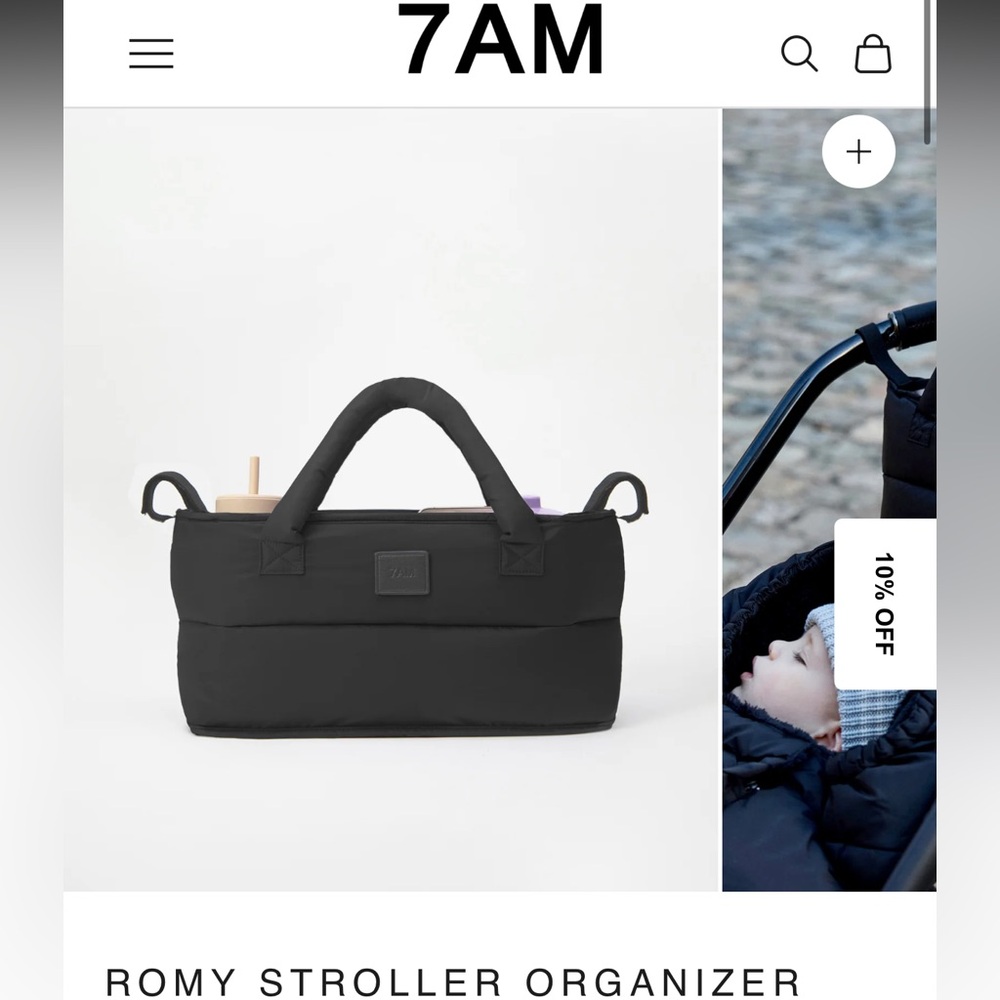 7am Enfant Romy Stroller Organizer in Black